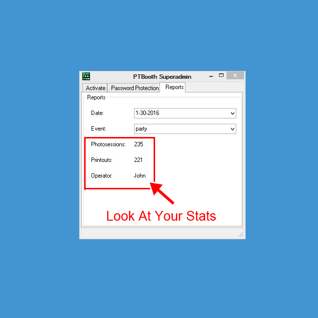 Statistics Reports in PTBooth A1 Plus